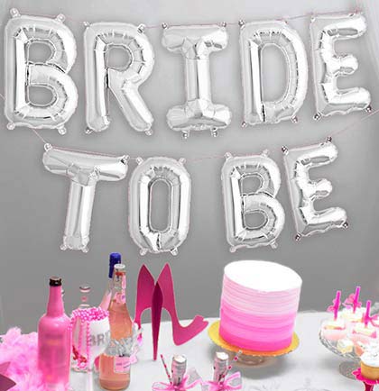 Silver Bride To Be Balloons