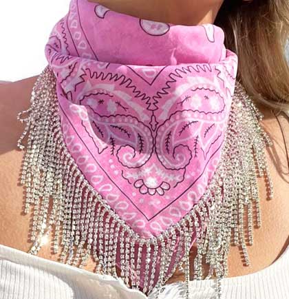 Pink Western Bling Bandana