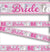 This 25ft long Bride to Be Banner is an easy decoration to help decorate the party. The metallic pink & silver banner will show everyone it's about to be a celebration for the bride! This fun banner says Bride to BE and is accented with a Wedding Ring Icon! The design is repeated ten times so cut the banner up to decorate multiple places like walls, doors or tables. 