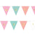 The bride will feel extra special with a custom banner. With this Pastel & Gold Pennant Banner Kit you can create your own special message for her. The pennant is 15ft long with twenty-four pennants. The kit also includes six sticker sheets with multiple letters, numbers and special characters. Hang the banner against a wall behind a bar or buffet.