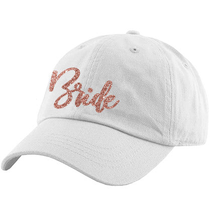 Bride Rose Gold Glam Baseball Cap Bachelorette Party Hats The