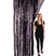 Black fringe door curtain