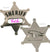 Silver metal Sheriff Badge with safety pin back .