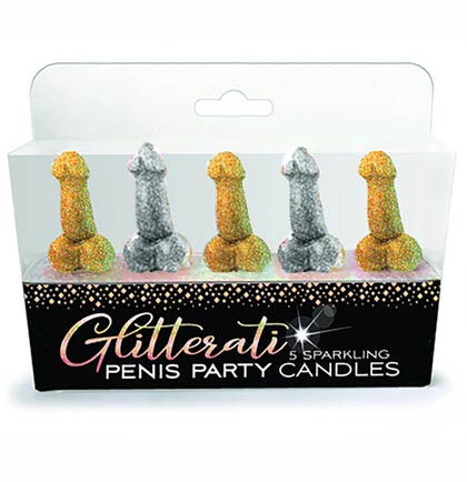 Mini Pecker Glitterati Candles - Set of 5