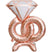 Rose Gold Wedding Ring Shaped Balloon Centerpiece - 33"