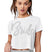 Bride Glam Rhinestone Crop White Tee - Medium •