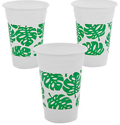 Monstera Leaf Party Cups Set of 25