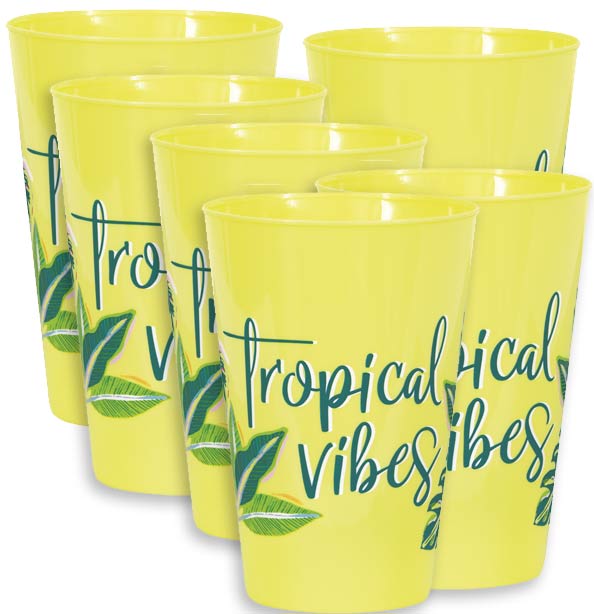 Tropical Vibes Cups - Set of 6
