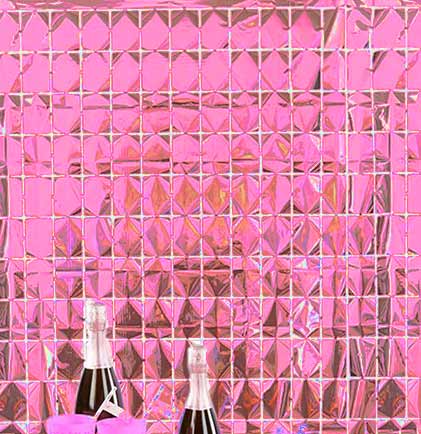 Hot Pink Foil Square Curtain