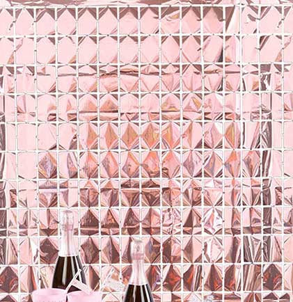 Rose Gold Foil Square Curtain