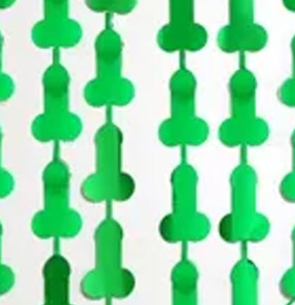 Pen*s Green Fringe Curtain