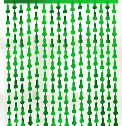 Pen*s Green Fringe Curtain