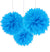 Teal Fluffy 16" Poufs - Set of 3