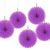 These colorful purple tissue hanging fans will be add pops of color to a bachelorette party. The set of five fans can be used to decorate doorways, hang from ceiling or create a fun backdrop for pictures. 