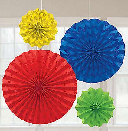 These colorful Rainbow Glitter Hanging Fans will be a lot of fun decorating a bachelorette party. The set of four fans have  glittery polka dots and chevron patterns and come in three different sizes. Easily hung against a wall, off of light fixtures or in doorways.  