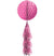 This Hot Pink Honeycomb decoration will be a great decoration at a pink themed bachelorette party or bridal shower. The hanging dangler has a hot pink honeycomb ball with various pinks fringe tail at the bottom. This versatile hanging decoration can be hung from the ceiling or light fixture. 
