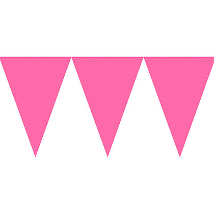 Help decorate any themed bachelorette party with this fun Pink Pennant Banner! Easily hang the banner against a wall to decorate a room, or bring it with you to dress up a table at a restaurant. 