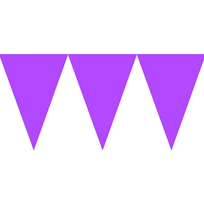 Decorate any themed bachelorette party with this easy Purple Pennant Banner to add some color! It's a fun and inexpensive way to decorate the party! Place it against a wall, a party table or along a doorway. 