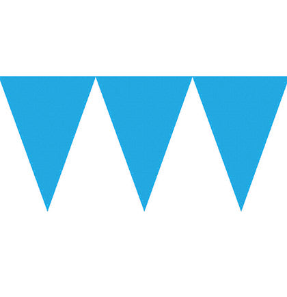 Decorate any themed bachelorette party with this Turquoise Pennant Banner. It's a fun and inexpensive way to decorate the party to add a pop of color! Hang it against a wall, along a doorway or against a party table. 