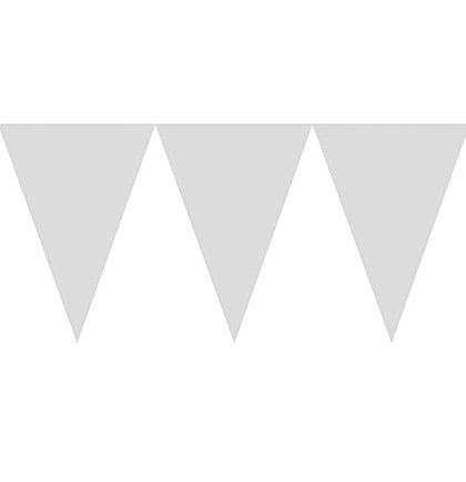 Decorate any bachelorette party or bridal shower with this easy White Pennant Banner! It's a fun inexpensive way to decorate the party! Place it against a wall to decorate a room, or bring it with you to dress up a table at a restaurant.