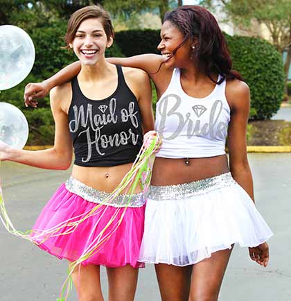 Maid of Honor Diamond Rhinestone Black Tank