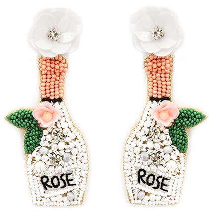 Rosé Champagne Bottle Earrings