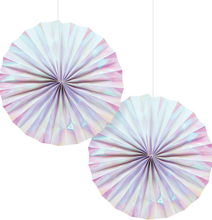 Iridescent Hanging Fans - Set of 2