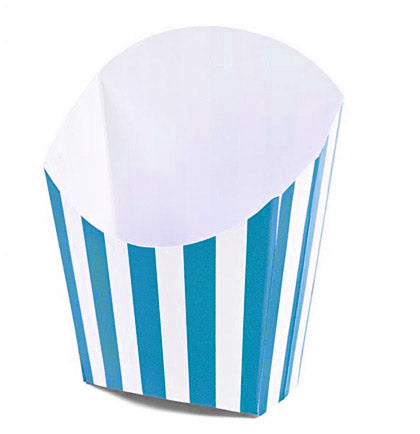 Turquoise & White Striped Favor Box - Set of 6