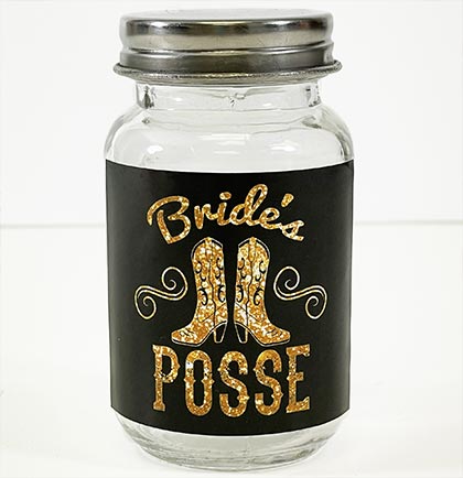 Bride's Posse Mini Mason Jar - Set of 2