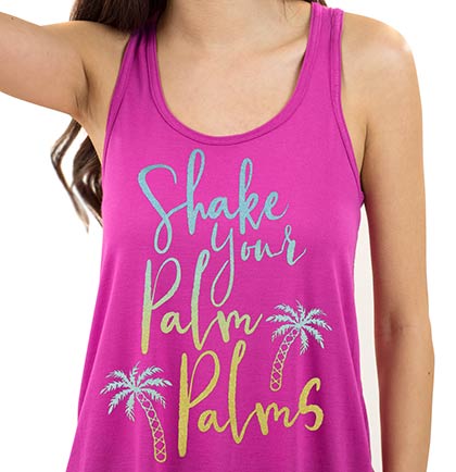 Ombre Shake Your Palm Palms Flowy Racerback Tank