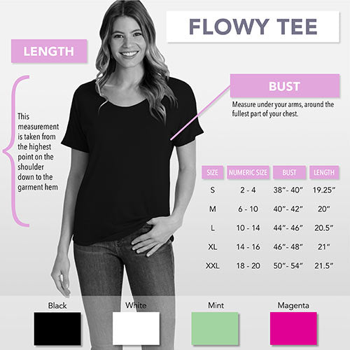 Bridesmaid Modern Gold Flowy Tee: Mint - Large •
