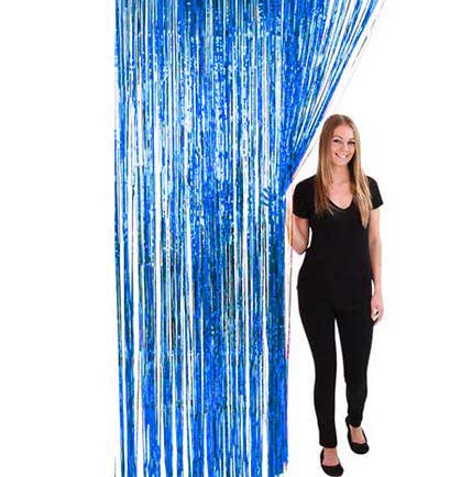 Blue Fringe Curtain