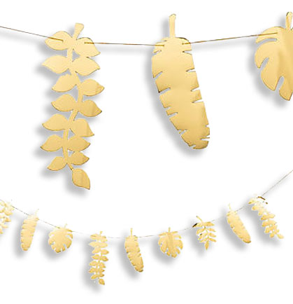 Gold Foil Palm Leaf Garland 7ft