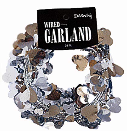 Silver Heart Wire Garland - 25ft.