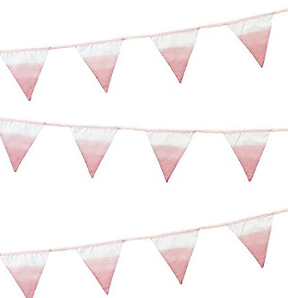 Pink Ombre Fabric Pennant Banner - 9ft