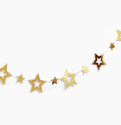 Gold Star Garland 7ft - Set of 2