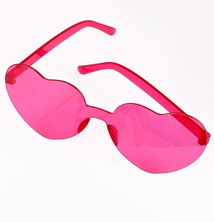 Pink Heart Shaped Sunglasses - Set of 3