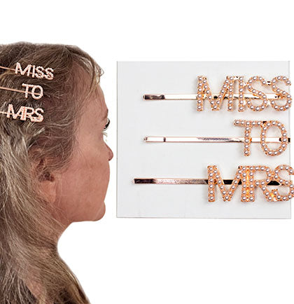 Rose Gold Miss to Mrs. Hair Clips