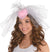 White & Pink Headband with Veil