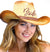 Bride Rose Gold Glam Straw Western Hat