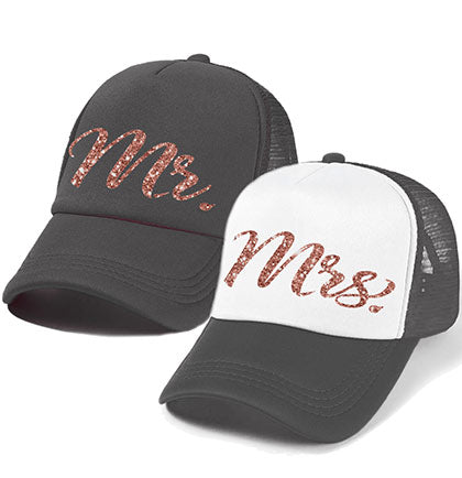 Mr. &amp; Mrs. Black/White &amp; Black Trucker Hats