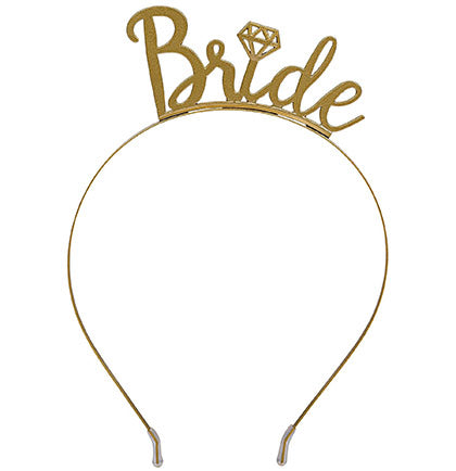 Bride with Diamond Matte Gold Headband