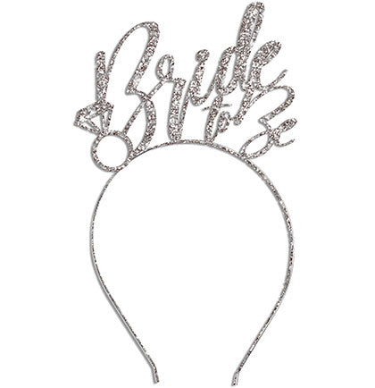 Bride to Be Glam Silver Glitter Headband