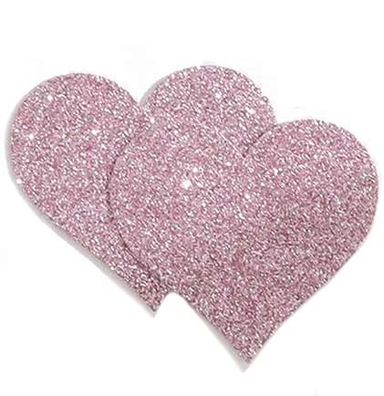 Light Pink Heart Shaped Glitter Pasties