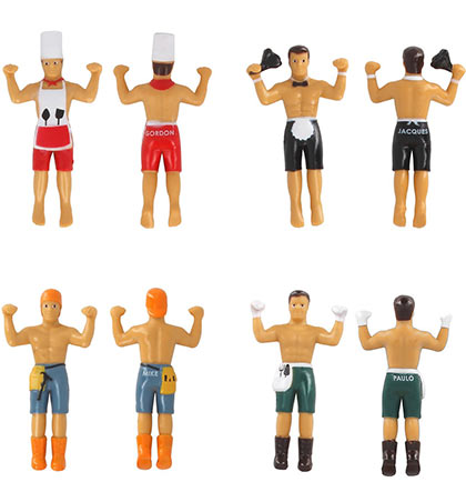 Ever with you had a helpful mate? Keep track of your drink with these fun bachelorette wine glass favors! Simply attach his hands to the edge of your glass and he will cling on! Each one has a different helpful uniform on and a name on their bum like Chef Gordon or Gardener Paulo! These Helpful Husbands make a great accessory for a fun any themed bachelorette party.