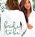 White lightweight hoodie with a green glitter Bride to Be back graphic. 