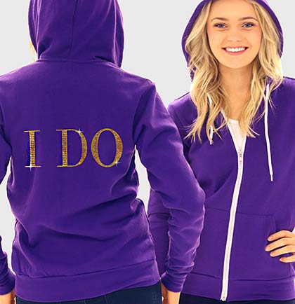 I Do Modern Fleece Hoodie: Purple - XS