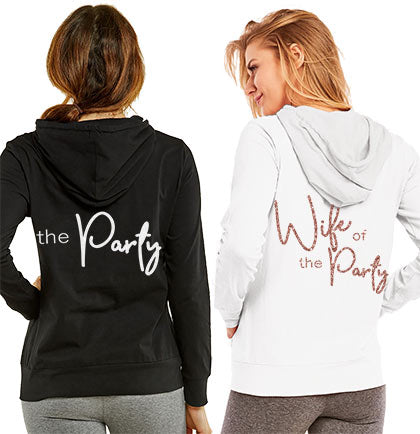 The Party White Script Lightweight Black Hoodie