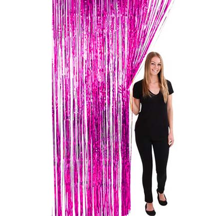 Hot Pink Fringe Curtain