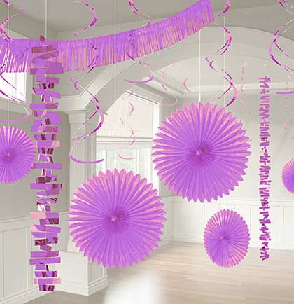 Set of 3 Purple Honeycomb Decorations, Bachelorette Decorations